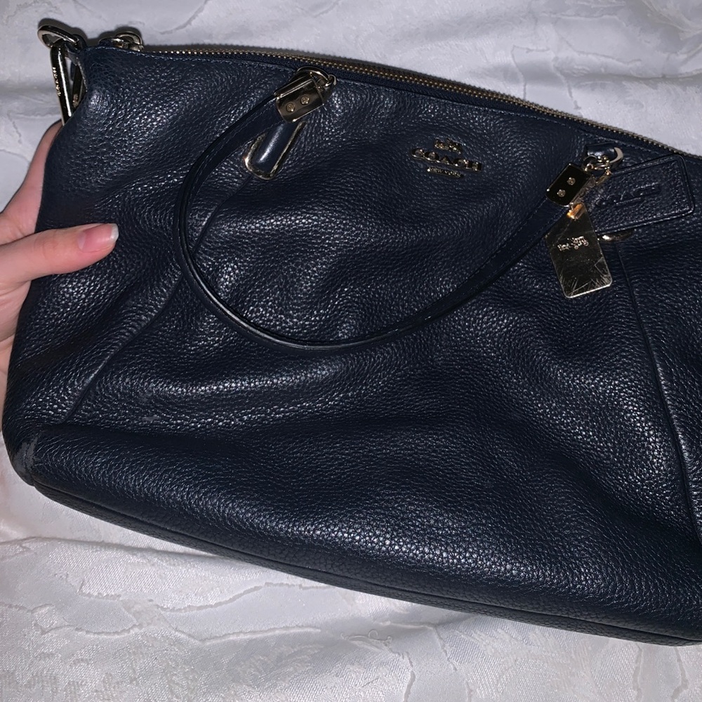 Navy Blue Coach Shoulder Bag